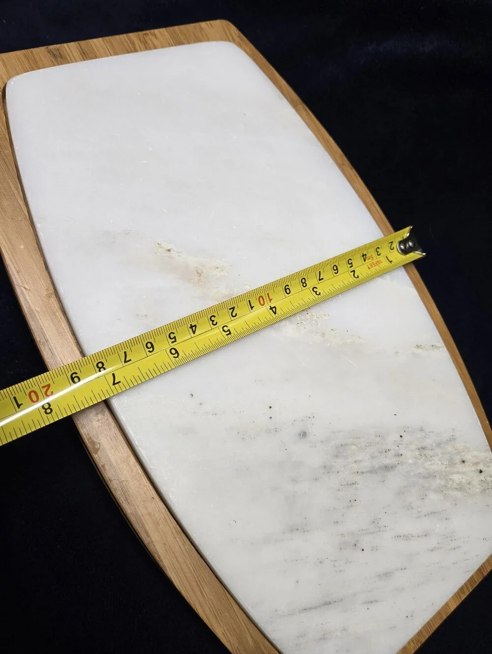Bamboo and White Marble Cheese Board Set with Knives
